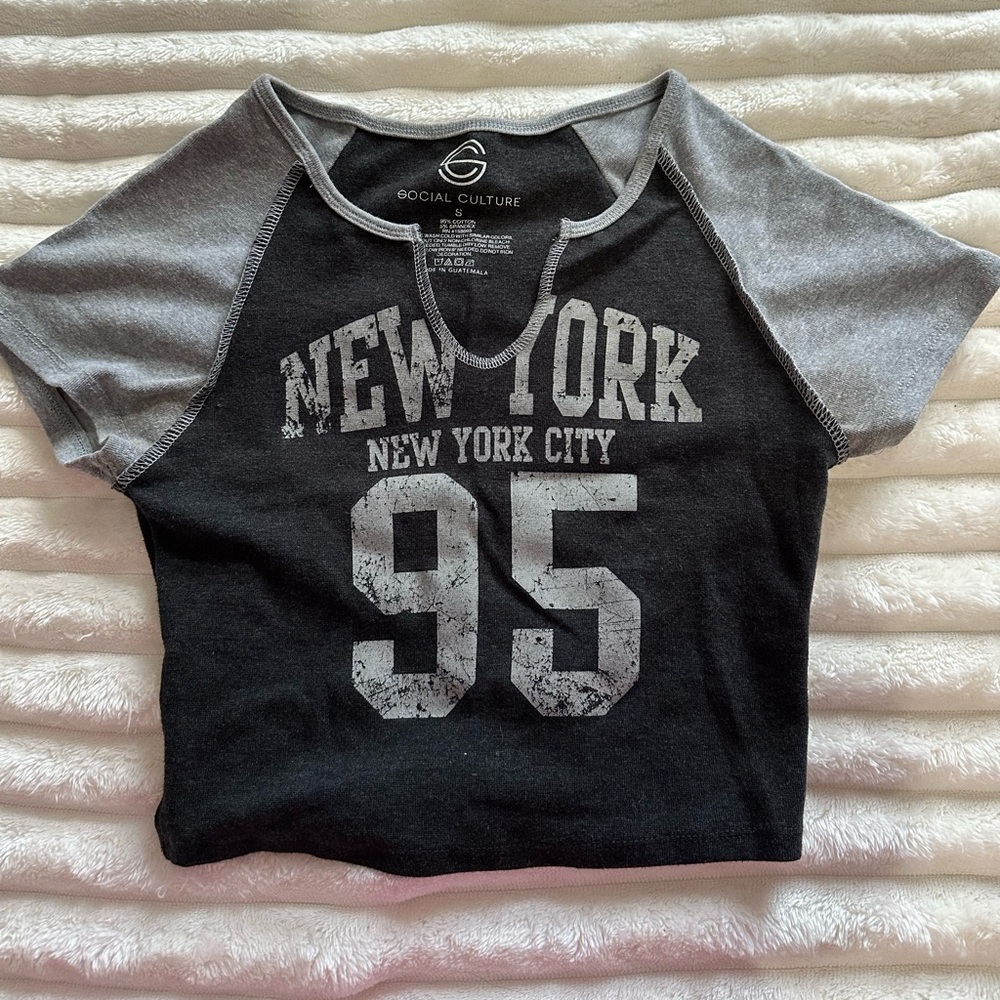Black and grey crop top